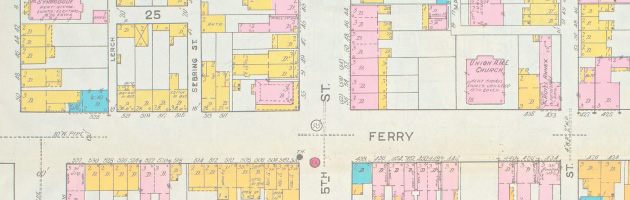 A First Insurance Company map from 1919 has been used to help reconstruct a virtual representation of the old Syrian Town neighborhood in Easton.